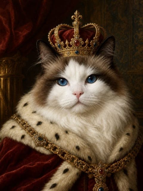 Marktportret: kat in de stijl The King