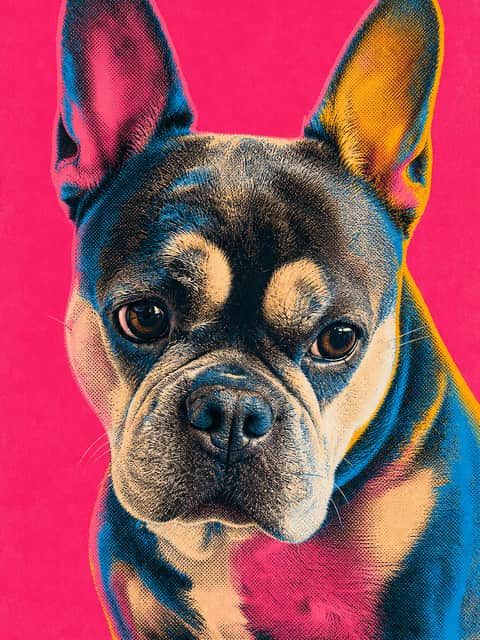 Marktportret: hond in de stijl Pop Icon