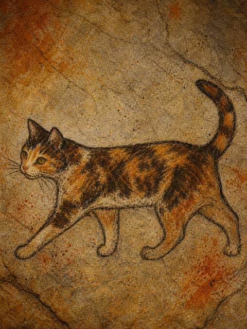 Marktportret: kat in de stijl Cave Ochre